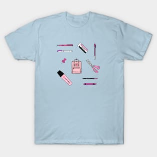 Pink School Supplies T-Shirt
